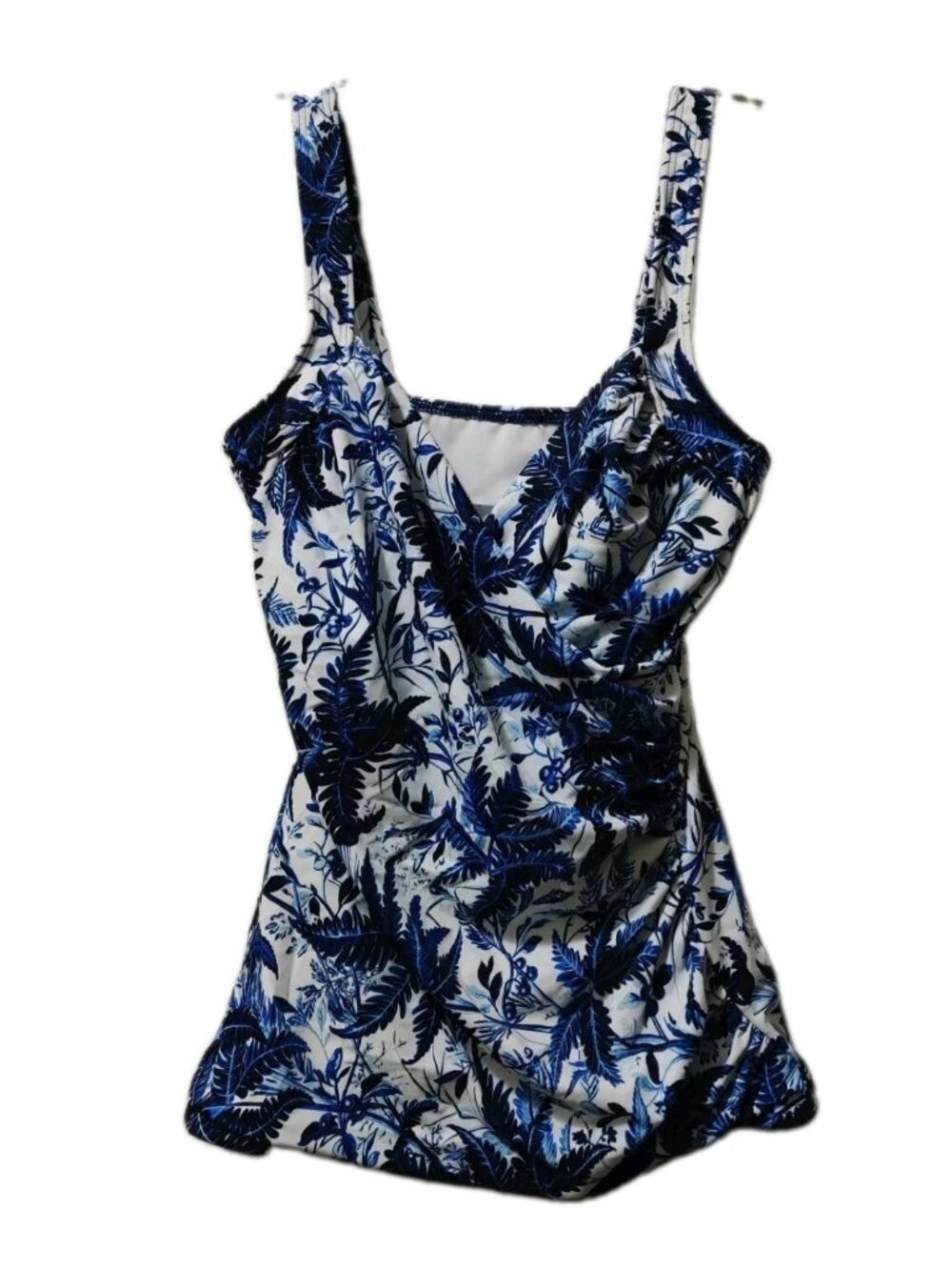 Talbots Women's Blue White Floral Swimsuit Top Size 6